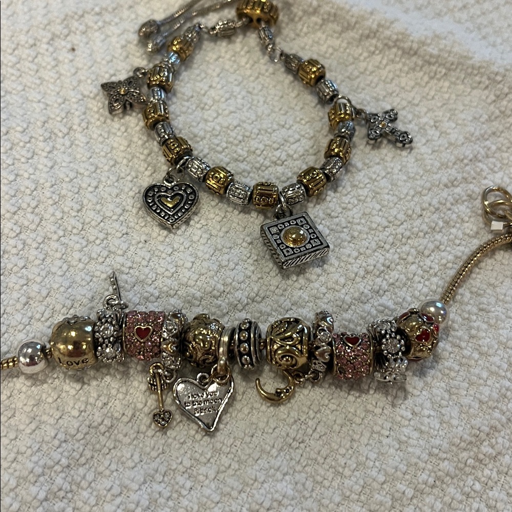 Gold and Silver Charm Bracelets